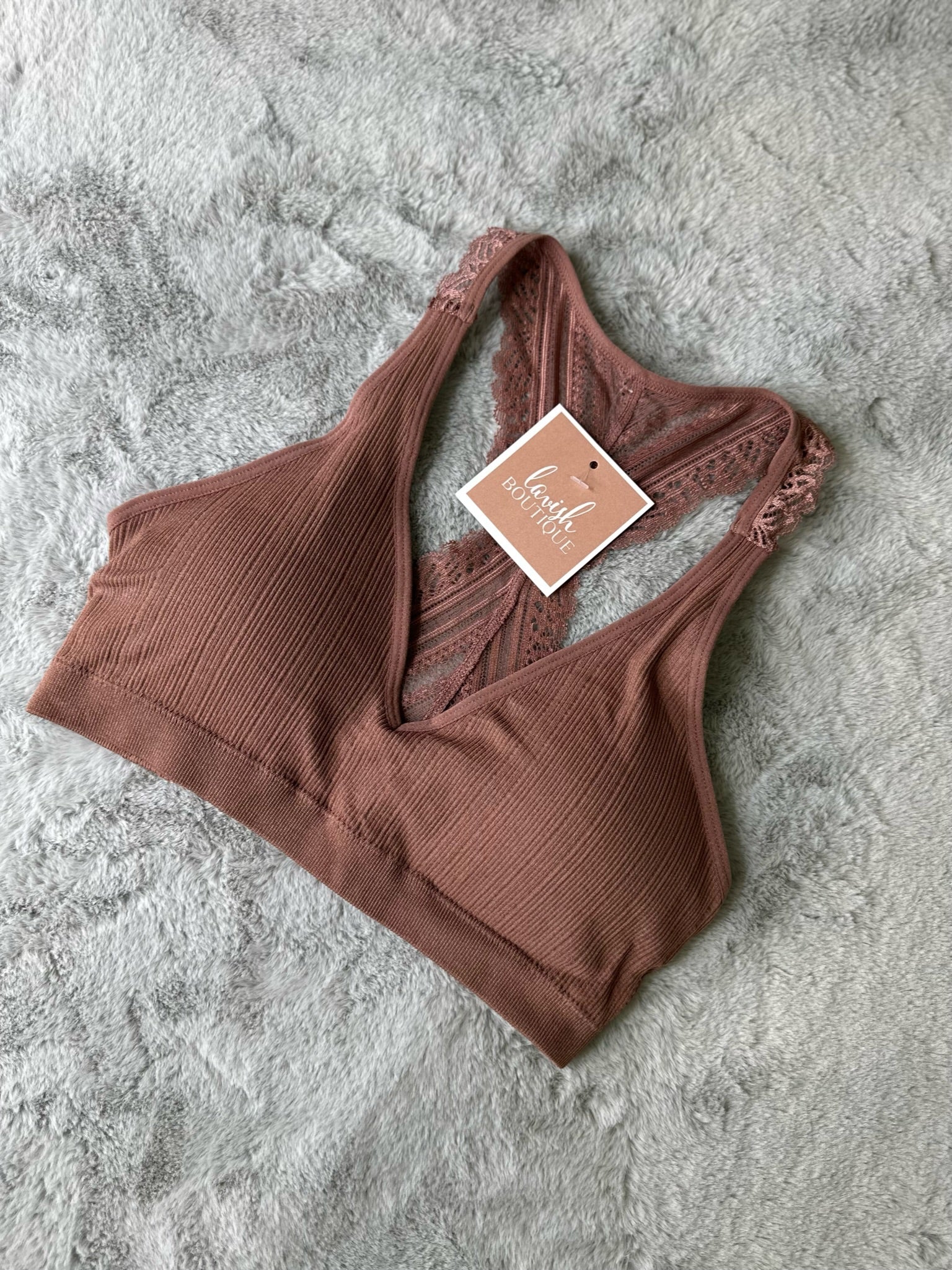Racerback Bralette with Lace Detail