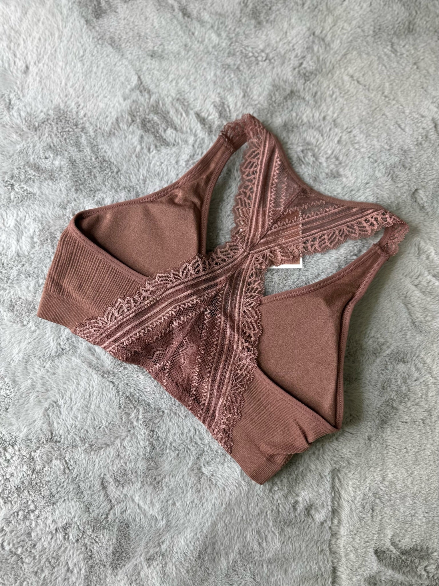 Racerback Bralette with Lace Detail